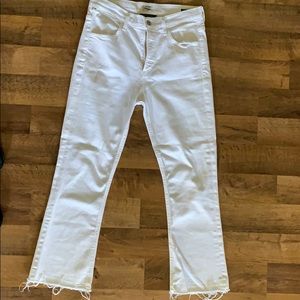 Citizens of humanity “drew crop flare” white jeans